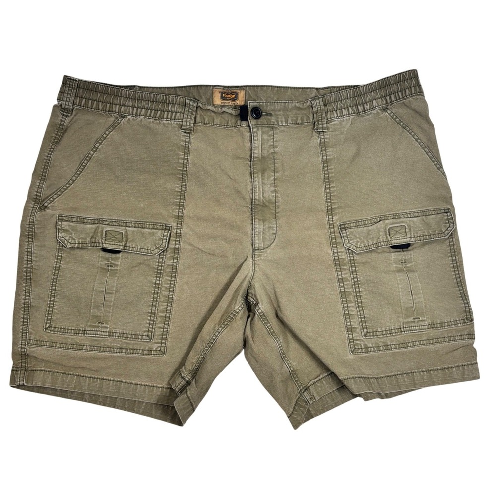 The Foundry Cargo Shorts Olive Green Comfort Stretch Ripstop Outdoor Grunge 52
